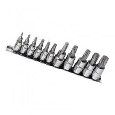 Set Tubulara cu Biti torx CR-V 12 Buc. T8, T10, T15, T20, T25, T27, T30, T40, T45, T 50, T55, T60, 1/4