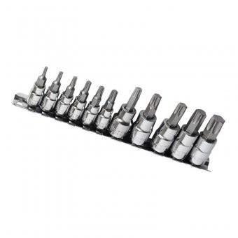 Set Tubulara cu Biti torx CR-V 12 Buc. T8, T10, T15, T20, T25, T27, T30, T40, T45, T 50, T55, T60, 1/4 foto