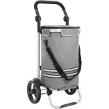 SONGMICS Carucior de cumparaturi piata, pliabil, compartiment frigorific, multifunctional, 44x35x100 cm, gri Household NewTrend