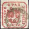 1862 , Lp 9 b , Principatele Unite 6 Parale , visiniu - stampilat