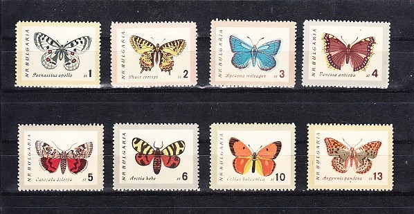 A12 S2 2 - Timbre foarte vechi - Bulgaria - fluturi