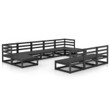 Set mobilier de gradina, 10 piese, lemn masiv de pin