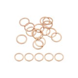 Inel de etanșare din cupru M16, 15 bucăți, diametru interior 16 mm, diametru exterior 20 mm, grosime 1.5 mm, rondelă de etanșare metrică plată