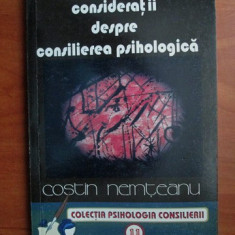 Costin Nemteanu - Consideratii despre consilierea psihologica