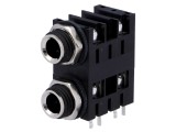 Conector Jack 6,3mm mamă THT &icirc;n unghi 90&deg; - AMPHENOL