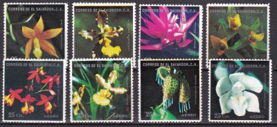Salvador 1976 flori orhidee MI 1163-1170 MNH foto