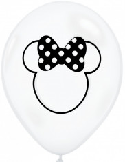 Baloane latex 11&amp;#039;&amp;#039;/28 cm inscriptionate Minnie Mouse Silhouette, Qualatex 98994 foto
