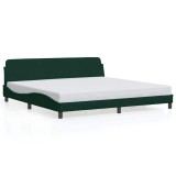 Cumpara ieftin Cadru de pat, Dover, verde inchis, 200x200 cm, catifea
