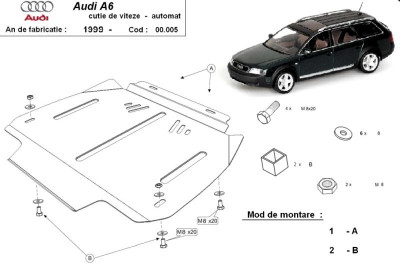 Scut metalic pentru cutia de viteze automata Audi A6 C5 1997-2004 foto
