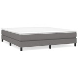 Cumpara ieftin Cadru de pat cu arcuri, gri inchis, 160x200 cm, textil