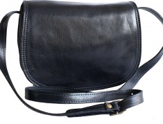 Geanta casual de umar, din piele naturala, bleumarIn, GD103E