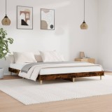 VidaXL Cadru pat fără saltea stejar fumuriu 140x200 cm lemn prelucrat