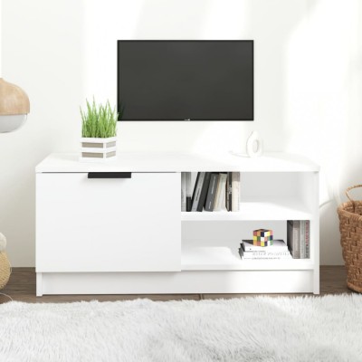 vidaXL Comodă TV, alb, 80x35x36,5 cm, lemn prelucrat foto