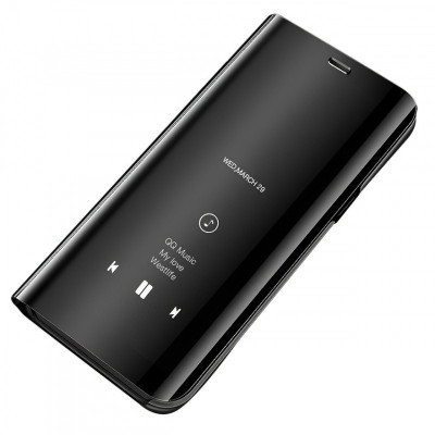 Husa Plastic OEM Clear View pentru Huawei Mate 20 Lite, Neagra foto