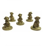 Set de 5 maimute pe monede din rasina 3,5 cm,model T70