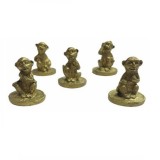 Set de 5 maimute pe monede din rasina 3,5 cm,model T70