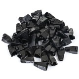 Set 50 bucati manson de protectie pentru mufe internet, RJ 45, negru