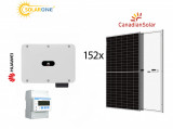 Kit sistem fotovoltaic 100kW, invertor trifazat Huawei si 152 panouri Fotovoltaice Canadian Solar 660W