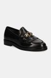 Jonak mocasini de piele DELPHES femei, culoarea negru, cu toc plat, 3500158