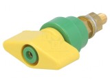 Clemă de laborator galben-verde 1kVDC 100A 81mm alamă