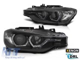 Kit de faruri xenon de tuning potrivit pentru BMW Seria 3 F30, F31 2011-2015 cu baza neagra, stanga si dreapta pentru modele fara functia AFS Performa