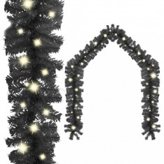 Ghirlandă de Crăciun cu lumini LED, negru, 20 m