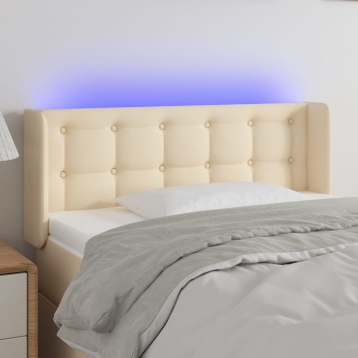 Gossi tablie de pat cu led, crem, 83x16x78/88 cm, textil