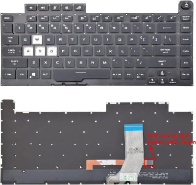 Tastatura Laptop Gaming, Asus, ROG Strix G15 G512LI, G512LI, G512LU, G512LU, G512LV, G512LV, G512LW, G512LW, G512LWS, G512LWS, iluminata, conector RGB foto