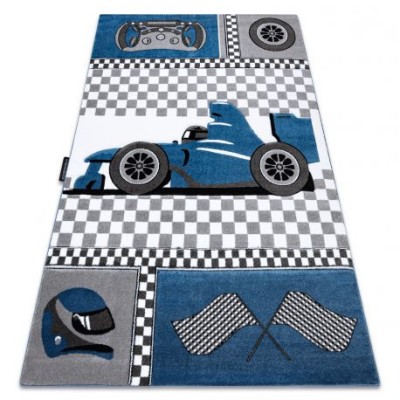 Covor PETIT RACE FORMULA 1 MAȘINĂ albastru, 140x170 cm foto