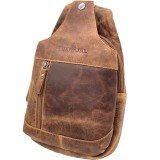 Borseta Barbati Piept, Crossbody din Piele Naturala, Green WOOD, Premium, Hand Made, Curea ajustabila, Maro Camel