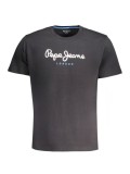 Tricou barbati cu maneca scurta, cu imprimeu, Regular fit, Negru, S