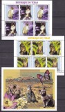 Ciad 1998 fauna pisici MI 1652-1655 + bl. 282 MNH