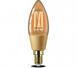 Bec LED inteligent vintage (decorativ) Philips Filament Candle AmberC35, Wi-Fi,