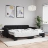 VidaXL Pat de zi cu extensie, negru, 90x200 cm, catifea