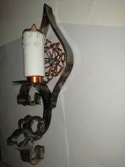 Icoana candela fier forjat filigran vintage hand made foto