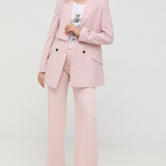 Karl Lagerfeld sacou culoarea roz, cu doua randuri de nasturi, neted
