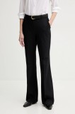 Marc O&#039;Polo pantaloni femei, culoarea bleumarin, evazati, high waist, 502006410035