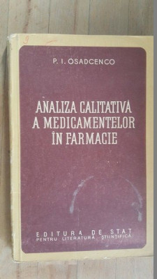 Analiza calitativa a medicamentelor in farmacie- P.I.Osadcenco foto