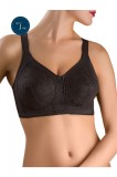 Sutien dantelat fără &icirc;ntărituri si arcuri, Conte Suprema RB7021 - Nero, 100F, Fara sarma, Conte Elegant
