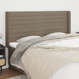 VidaXL Tăblie de pat cu aripioare gri taupe 183x16x118/128 cm textil