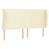 Cumpara ieftin Tablie de pat cu aripioare, crem, 183x23x118/128 cm, piele eco