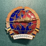 Insigna aviatie comerciala Romania comunista 8000000km de zbor