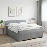Cumpara ieftin Pat boxspring cu saltea Gri deschis 160 x 200 cm Tesatura