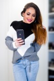 U748-108 Bluza model tricotat, in trei culori