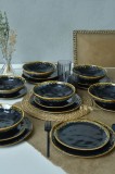 Keramika Set de vesela - Shizen Black Organic - 18 bucăți - 6 persoane - Stoneware