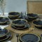 Keramika Set de vesela - Shizen Black Organic - 18 bucăți - 6 persoane - Stoneware