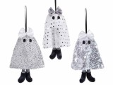 Set 3 decoratiuni Halloween Fantoma textil multicolor cm 17 H