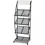 VidaXL Raft reviste A4, 47 x 40 x 134 cm, negru și alb