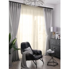 Set perdea tesatura in cu rejansa tip creion, Marsilia, Madison, 150x230 cm, Crem, 2 buc