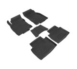 Covorase Cauciuc Premium Stil Tavita Nissan X-Trail T32 2013-2021, Negre, Fara Miros, Bordura Inalta 3cm, Acoperire Integrala